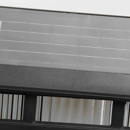 Retro Glass LED Waterproof Black Modern Solar Fence Post Lights