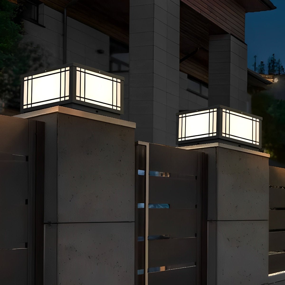 Retro Grilles Waterproof LED Fence Post Lights