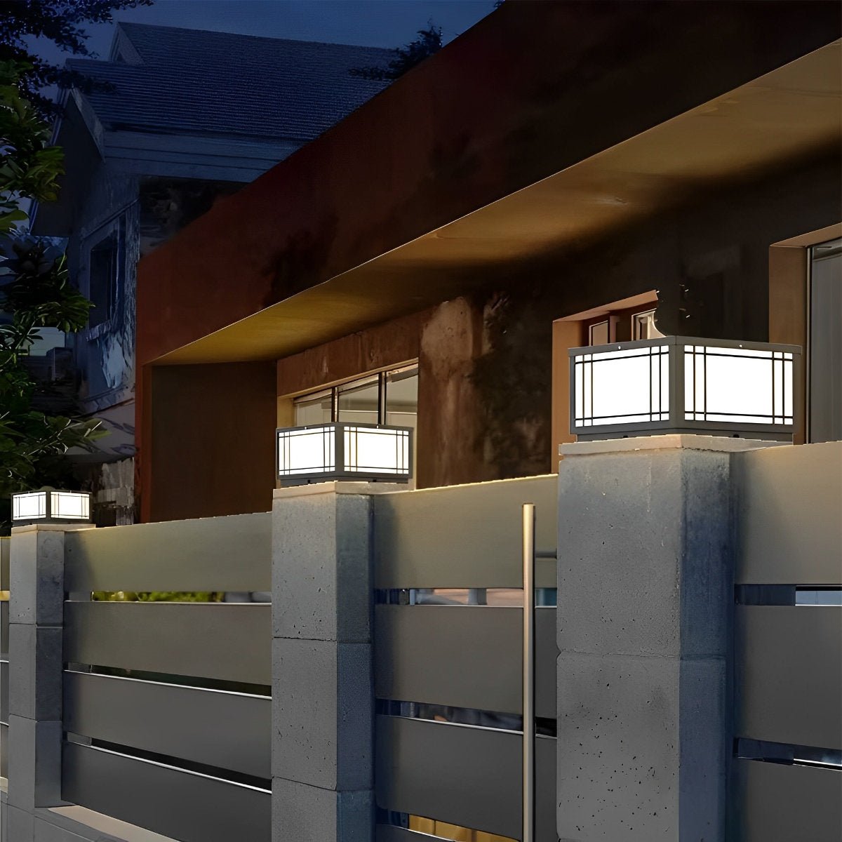 Retro Grilles Waterproof LED Fence Post Lights