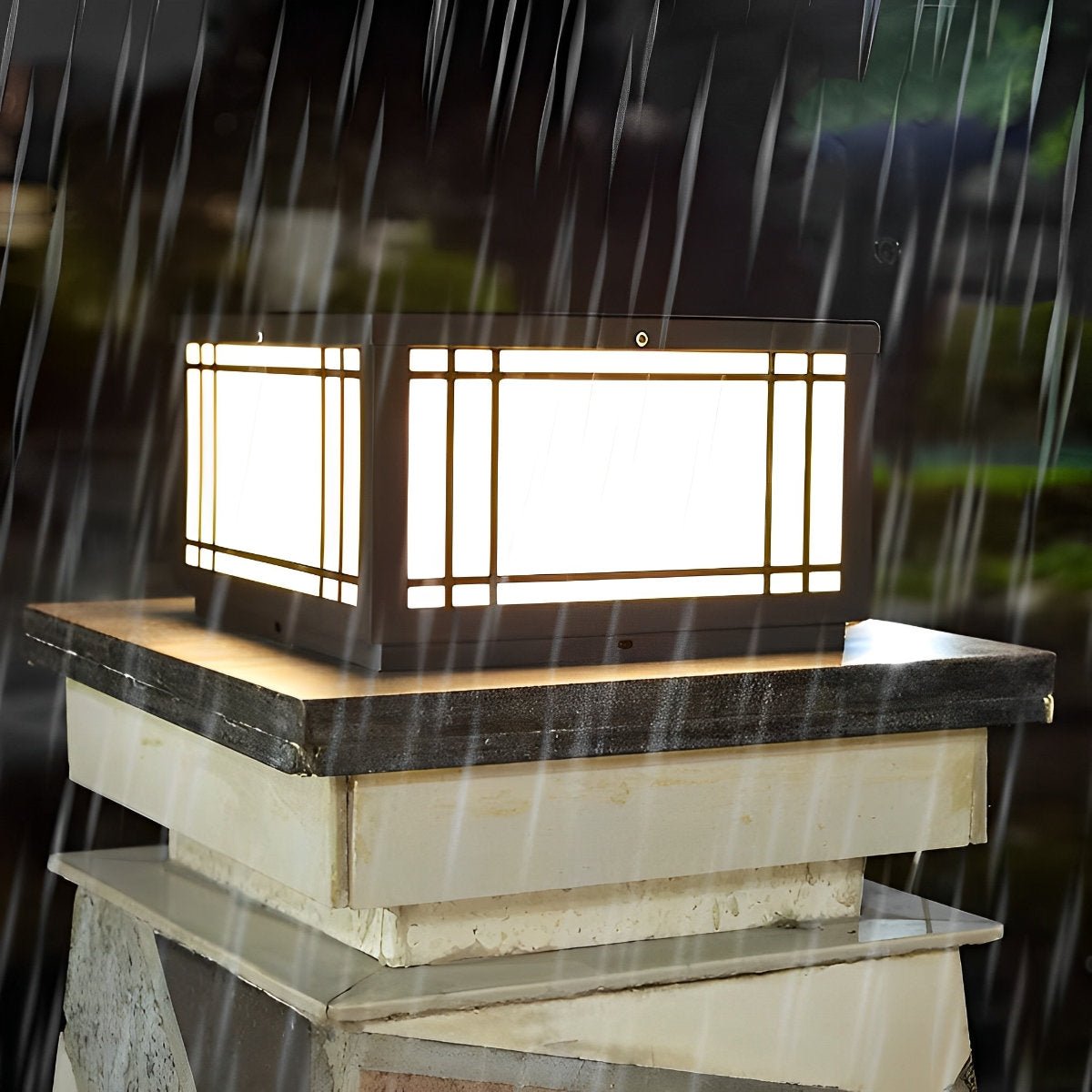 Retro Grilles Waterproof LED Fence Post Lights