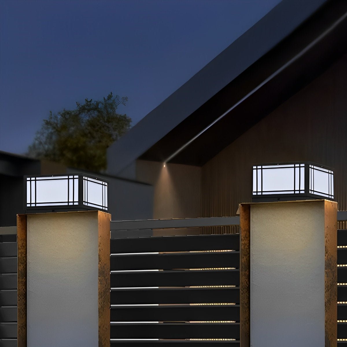 Retro Grilles Waterproof LED Fence Post Lights
