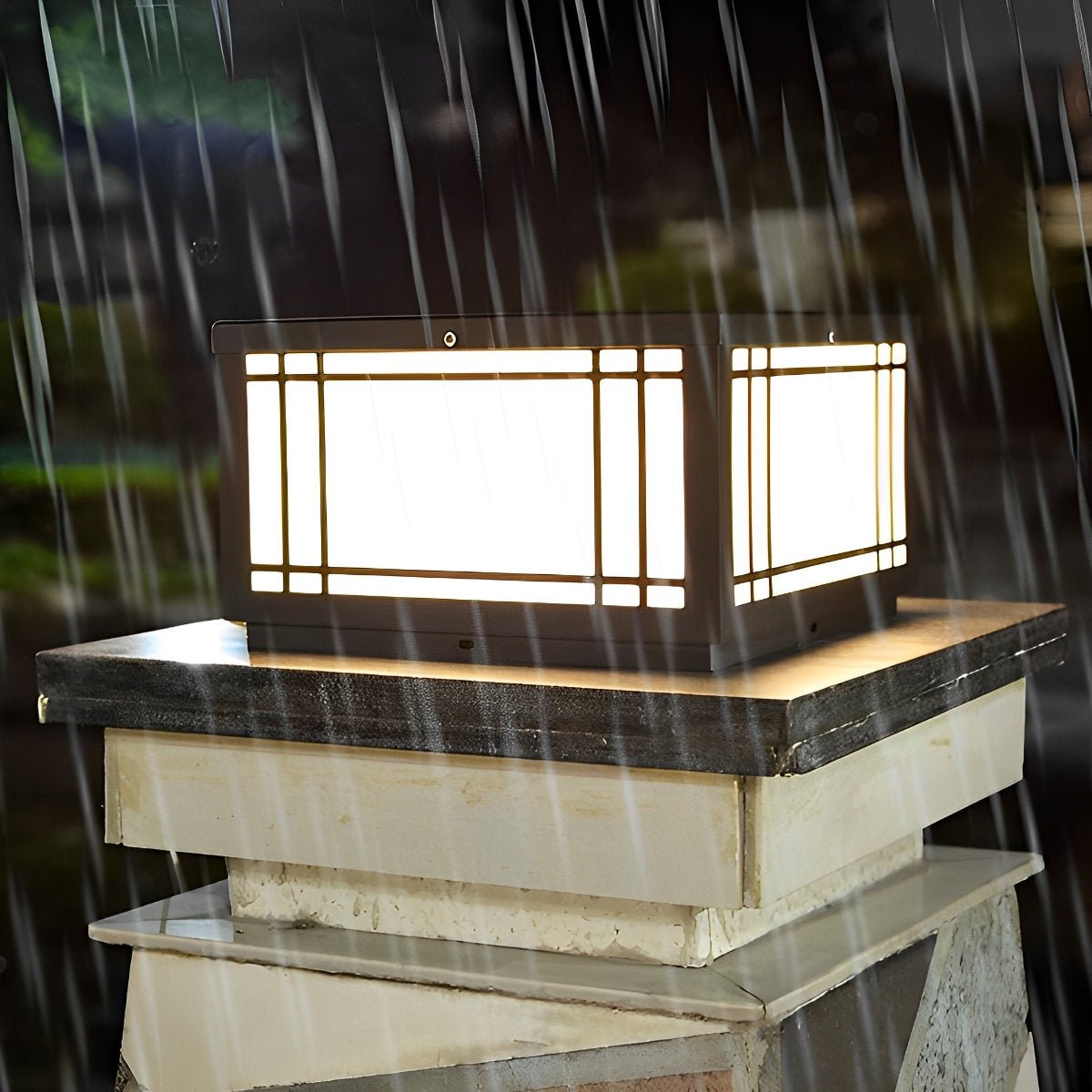 Retro Grilles Waterproof LED Fence Post Lights