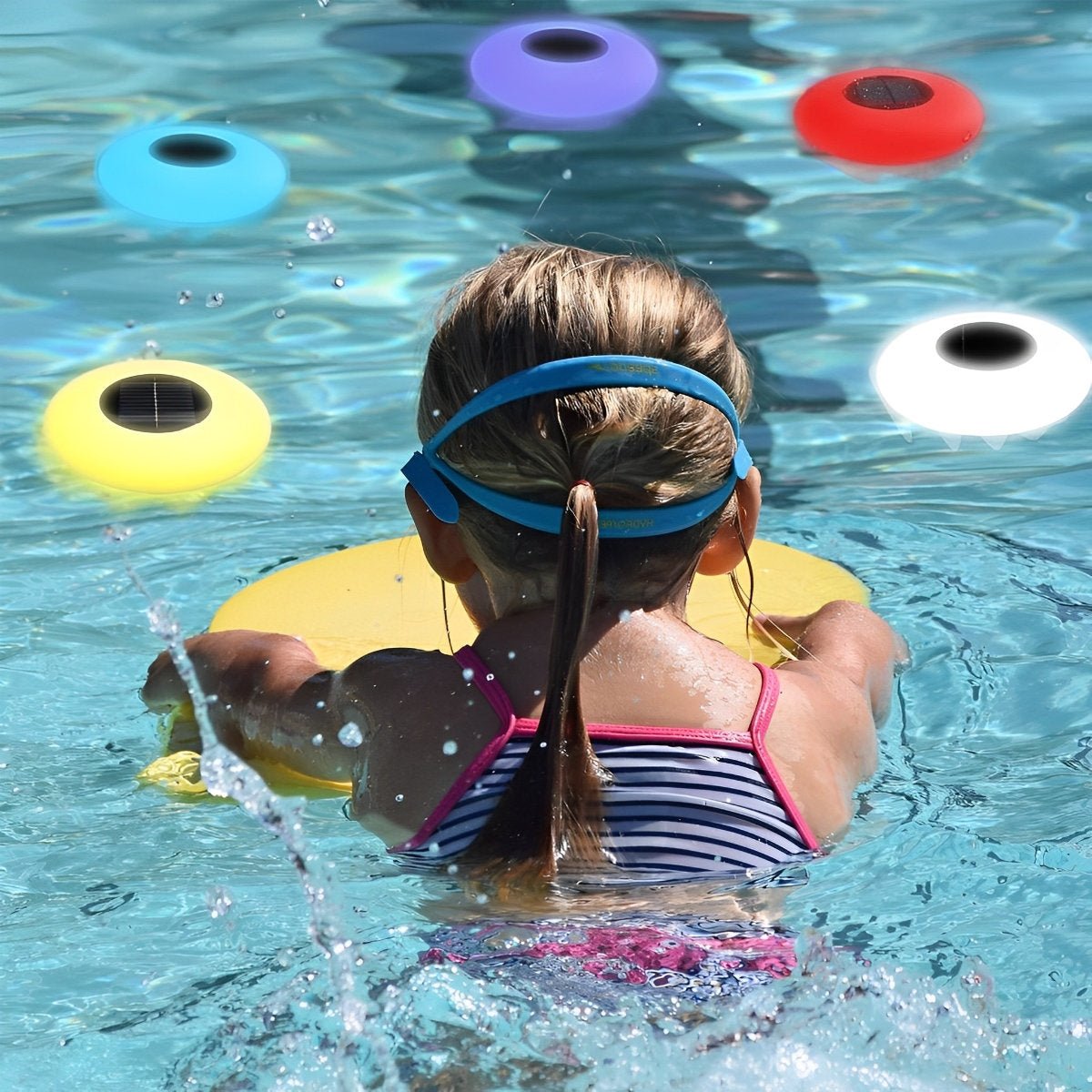 Round Colorful RGB LED Waterproof Solar Modern Outdoor Lights Pool Lights Water Floating Light Pond Lamp