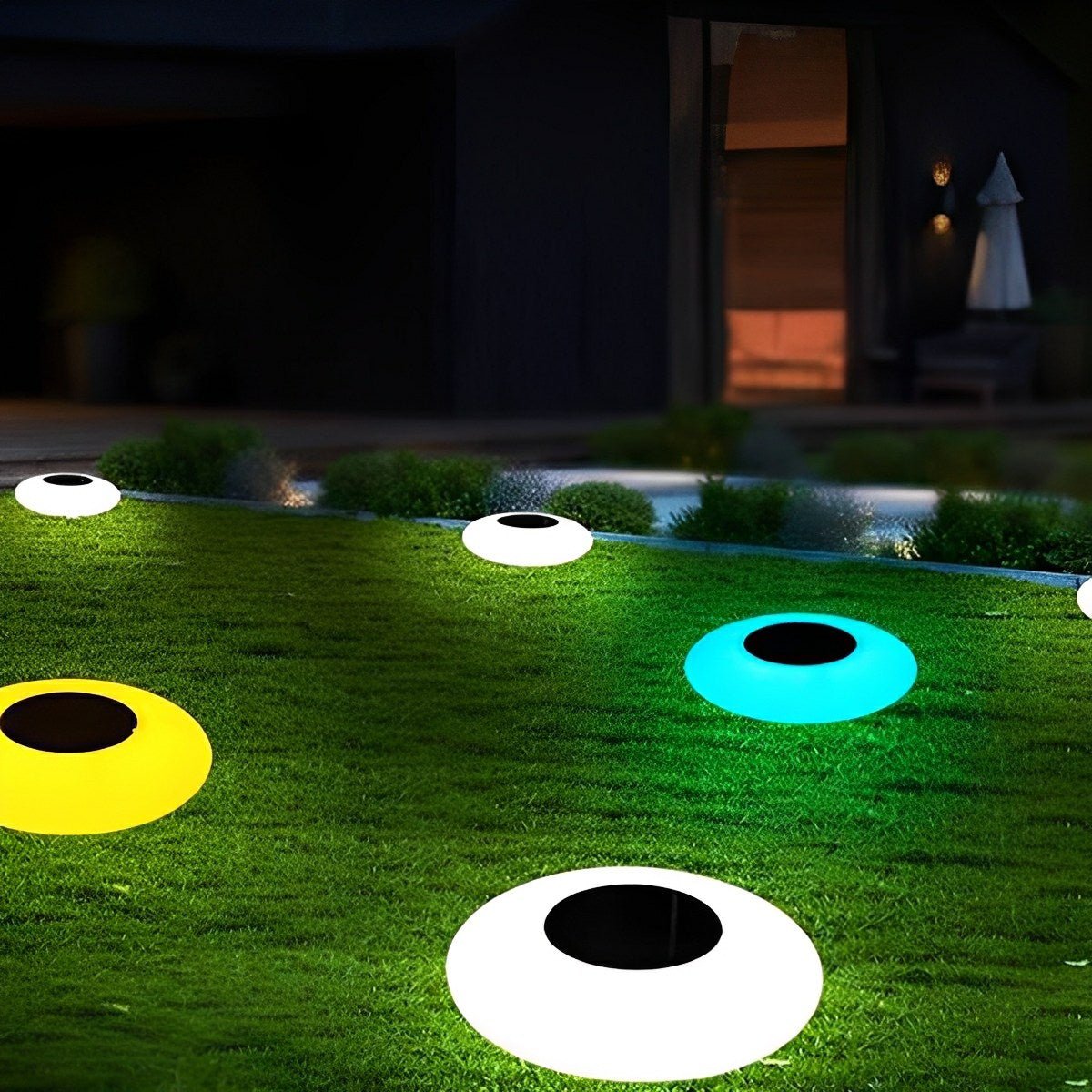Round Colorful RGB LED Waterproof Solar Modern Outdoor Lights Pool Lights Water Floating Light Pond Lamp