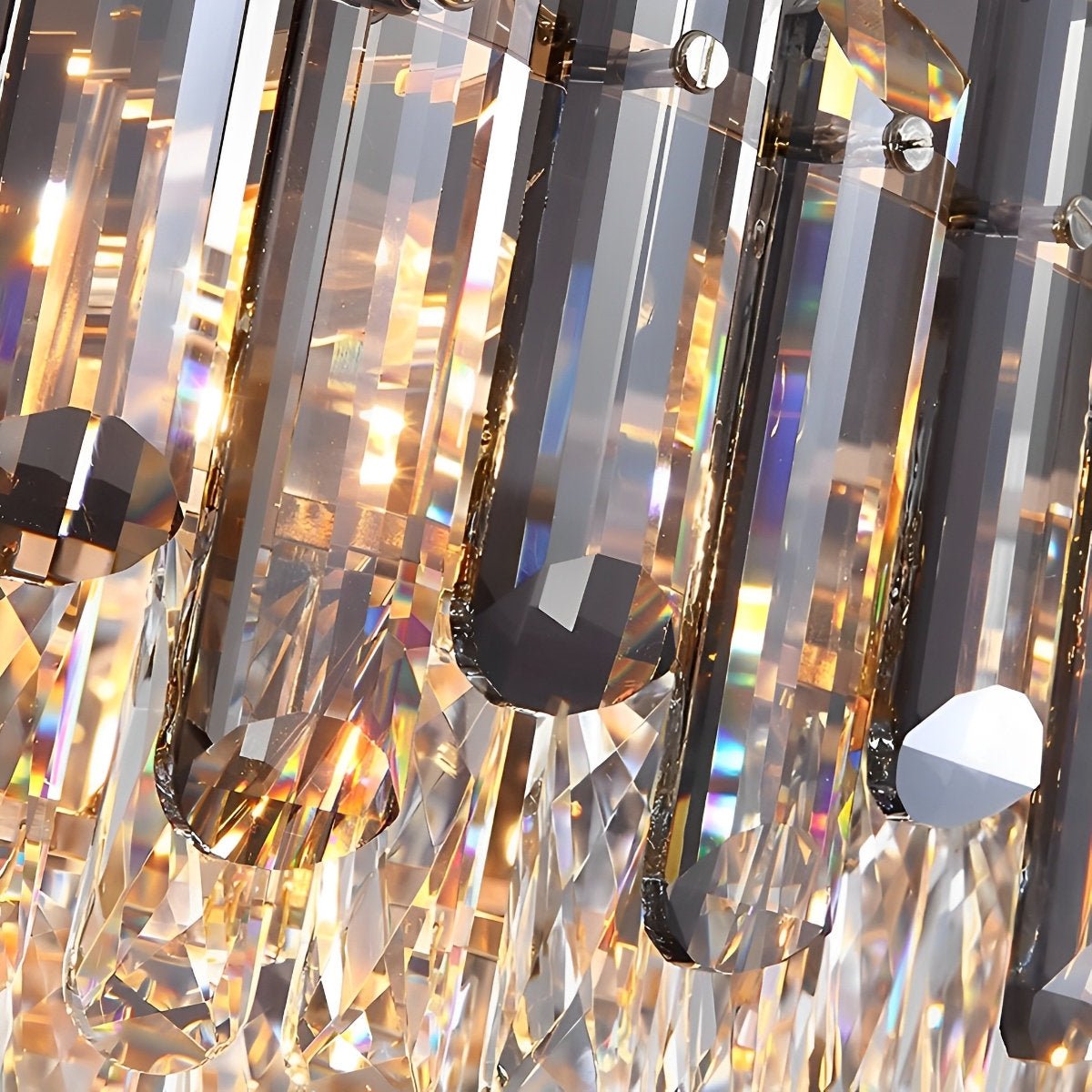 Round Oval Multi-layer Crystal Electroplating Metal Modern Chandelier