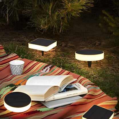 Round Square LED Waterproof Outdoor Solar Decking  Lawn Lights Wall Lights