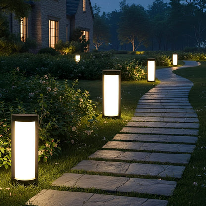 Round Waterproof LED Black Modern Outdoor Pathway Lights