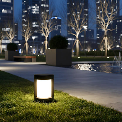 Round Waterproof LED Black Modern Outdoor Pathway Lights
