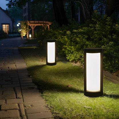 Round Waterproof LED Black Modern Outdoor Pathway Lights