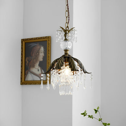 Rustic Retro Flower Crystal Chandelier Lighting
