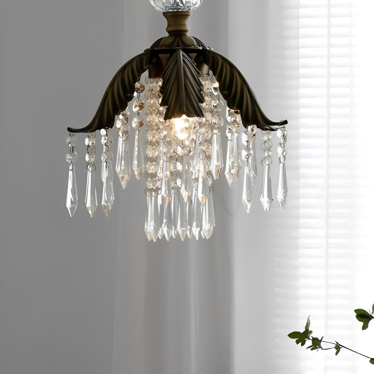 Rustic Retro Flower Crystal Chandelier Lighting