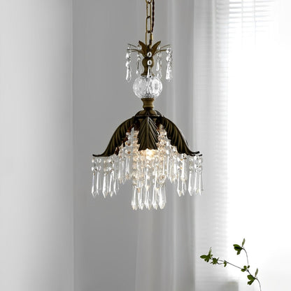 Rustic Retro Flower Crystal Chandelier Lighting