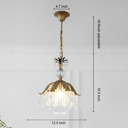 Rustic Retro Flower Crystal Chandelier Lighting
