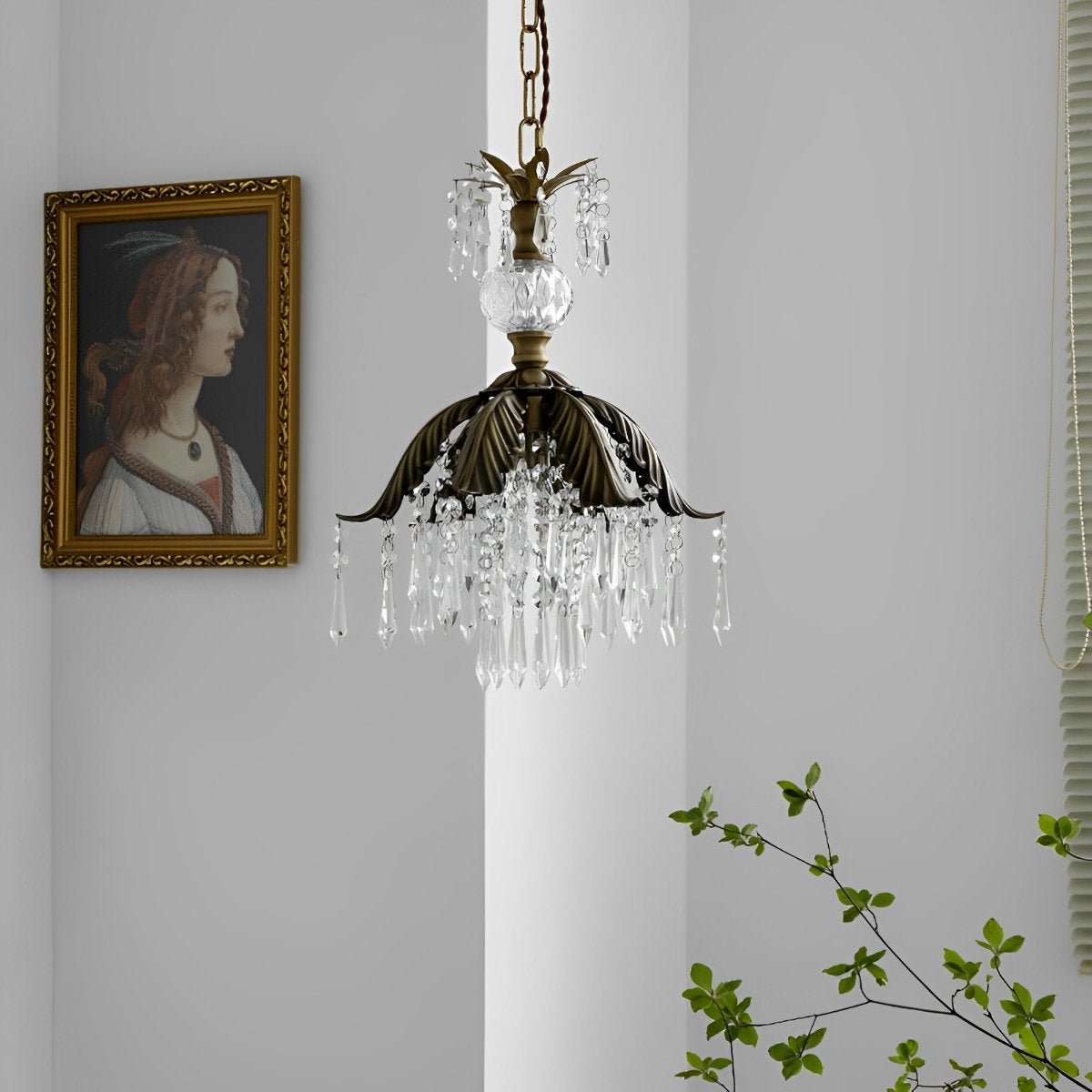 Rustic Retro Flower Crystal Chandelier Lighting