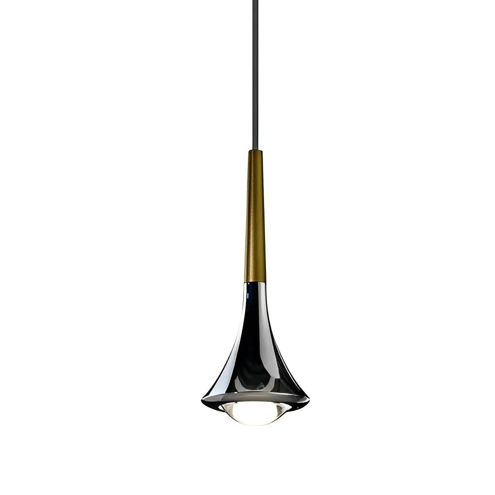 Close-up of the ScandiDrop pendant light, showing the refined finish and gentle curves for a modern, Nordic ambiance.