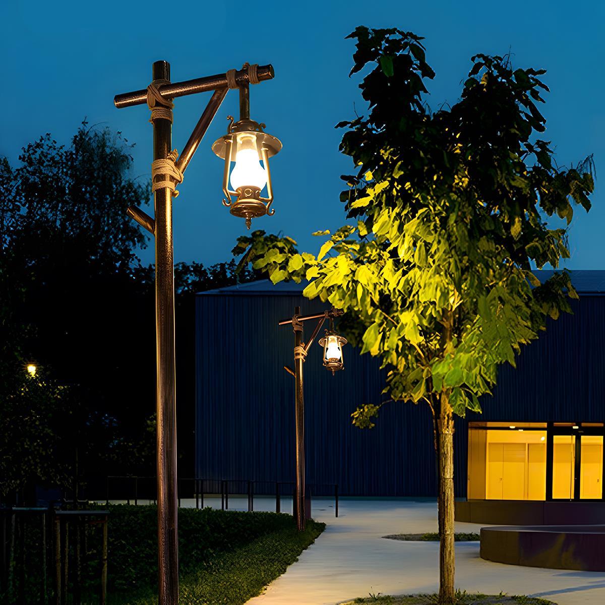 Set of 4 Waterproof Vintage Lantern Outdoor Western Street Pole Lights