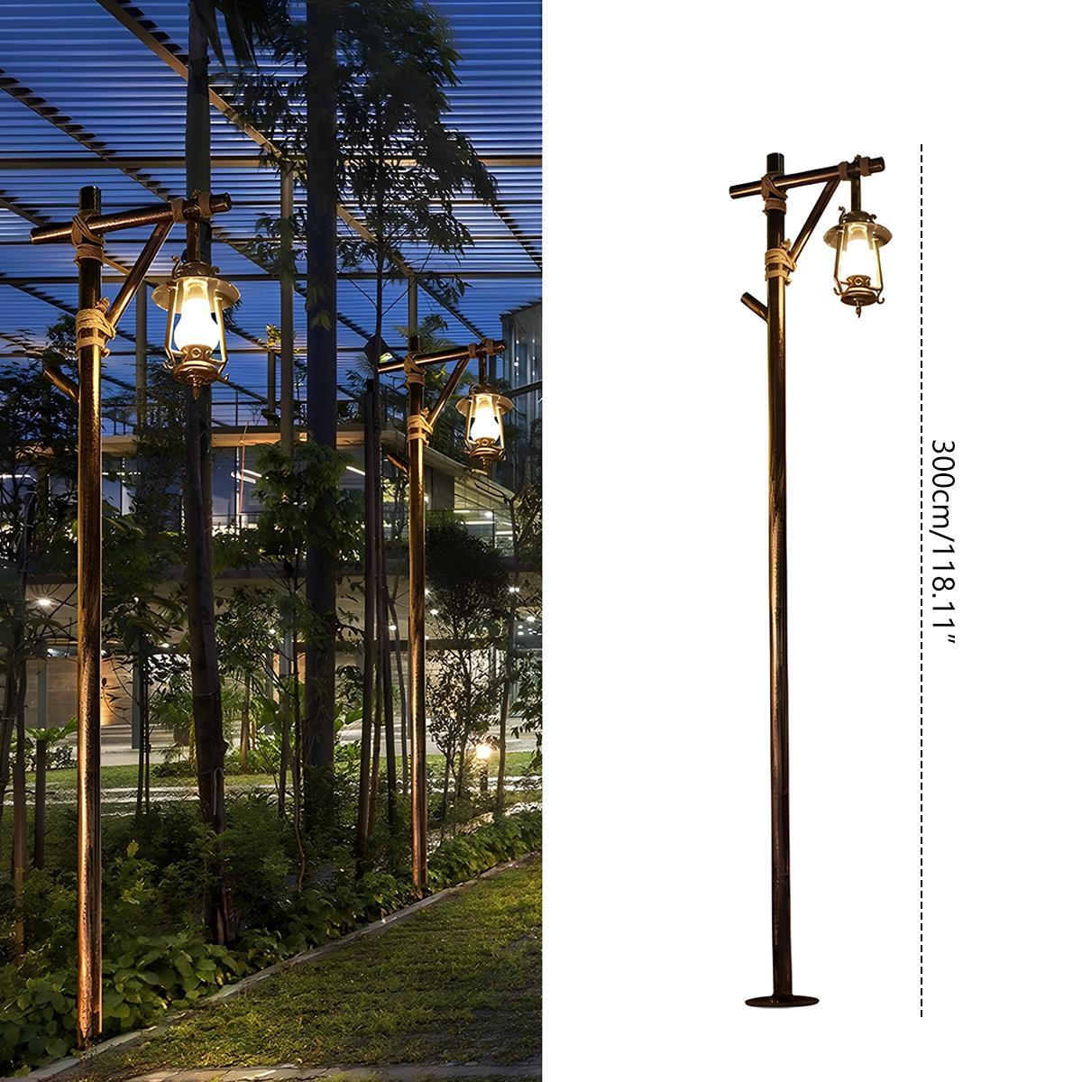 Set of 4 Waterproof Vintage Lantern Outdoor Western Street Pole Lights