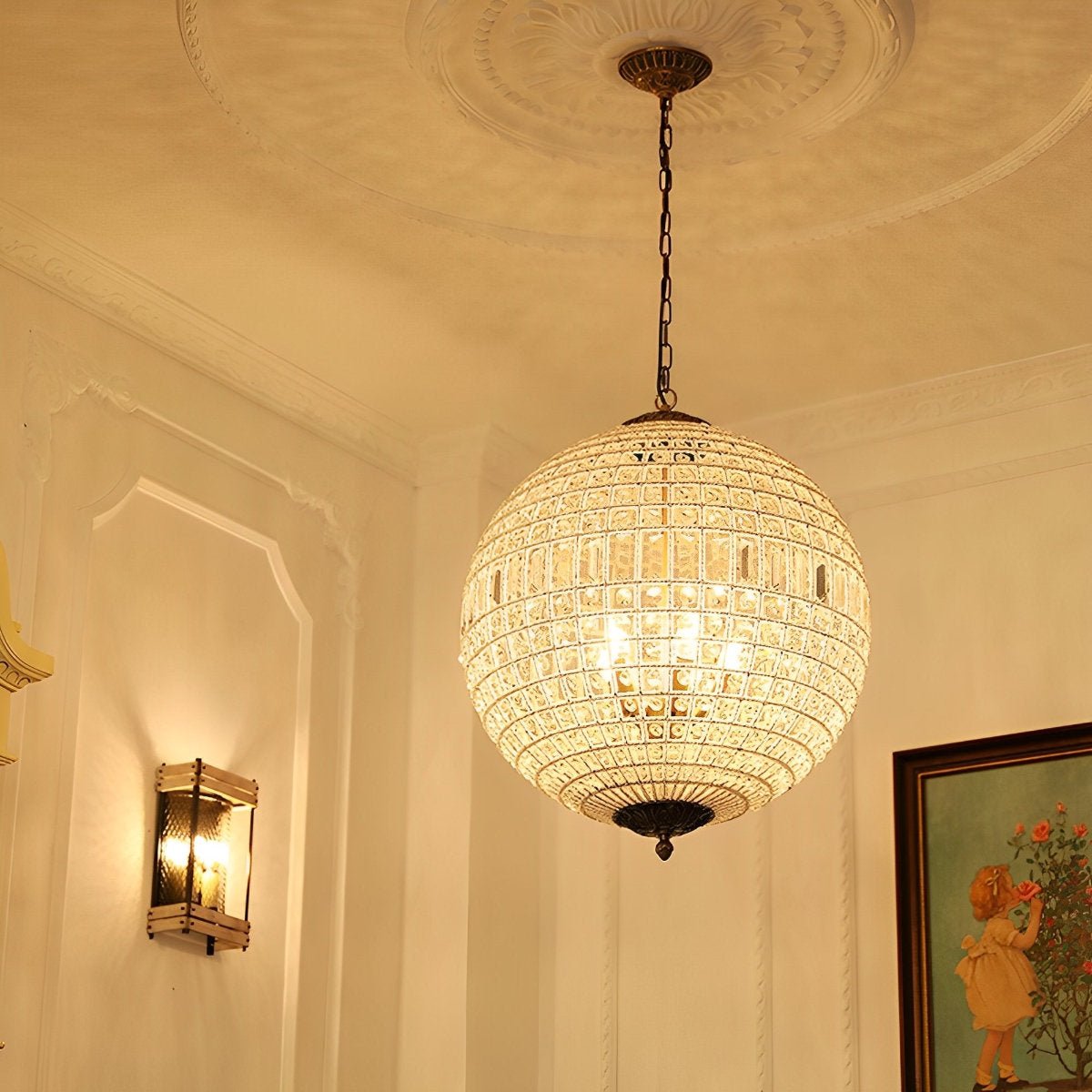 Shining Luxury Morocco Ball Crystal Chandelier Light