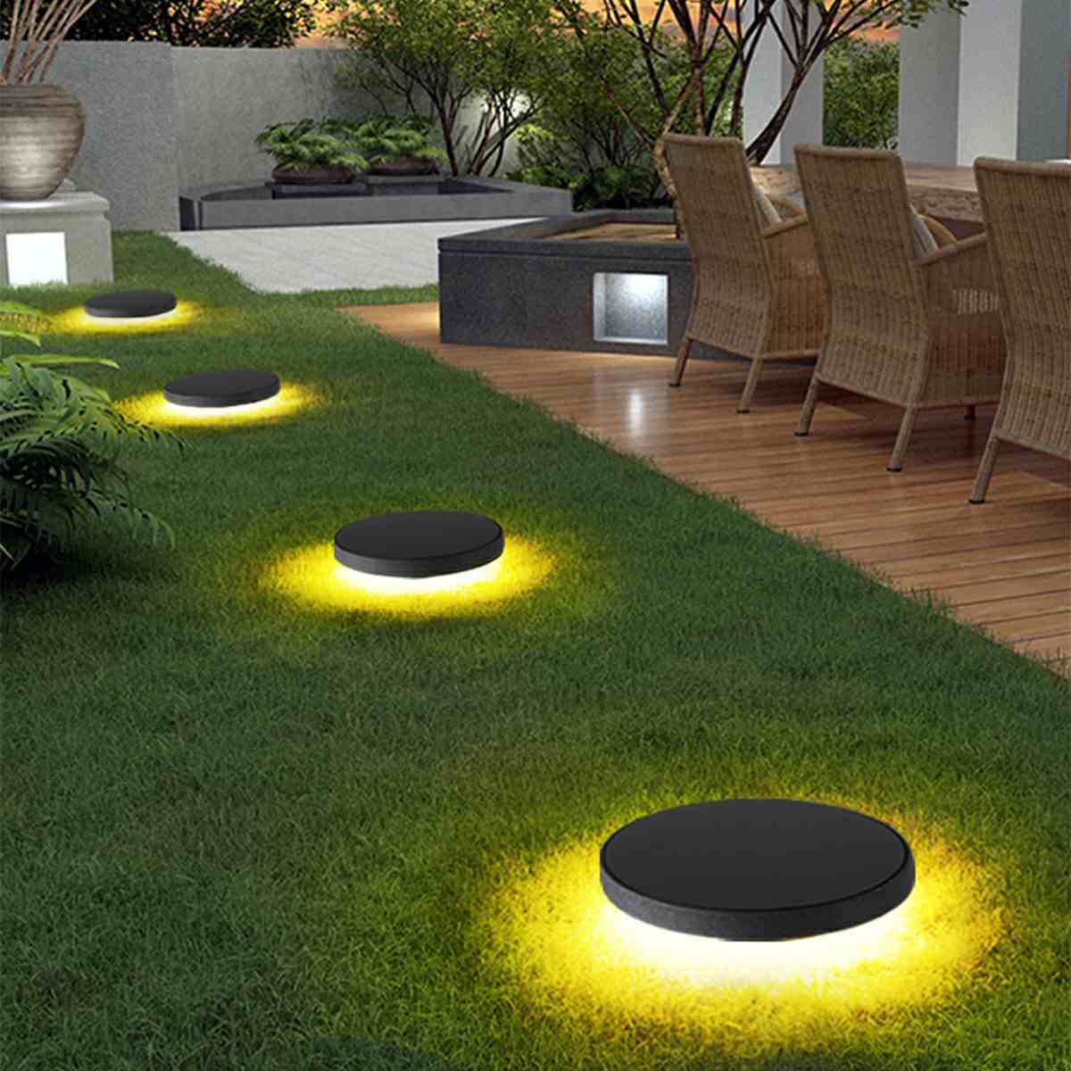 Solar Led Circular Shape Luminous Waterproof Embedded Ground Lights