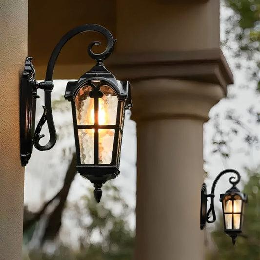 Rustic Ancient Rome Cross Waterproof Outdoor LED Porch Wall Light