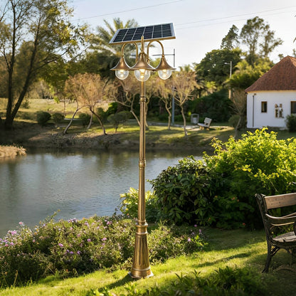 Solar Vintage Waterproof Flared LED Outdoor Pathway Pole Lights
