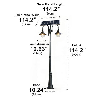 Solar Vintage Waterproof Flared LED Outdoor Pathway Pole Lights