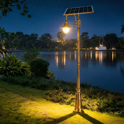 Solar Vintage Waterproof Flared LED Outdoor Pathway Pole Lights
