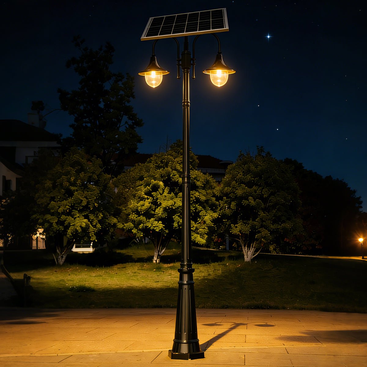 Solar Vintage Waterproof Flared LED Outdoor Pathway Pole Lights