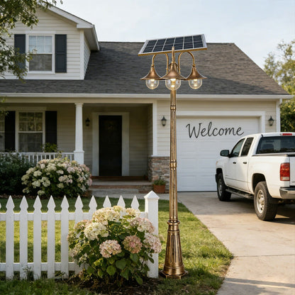 Solar Vintage Waterproof Flared LED Outdoor Pathway Pole Lights