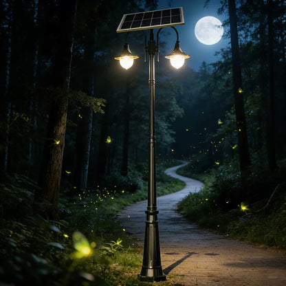 Solar Vintage Waterproof Flared LED Outdoor Pathway Pole Lights