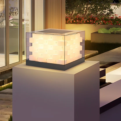 Waterproof Cubed Weave LED Outdoor Post Lights