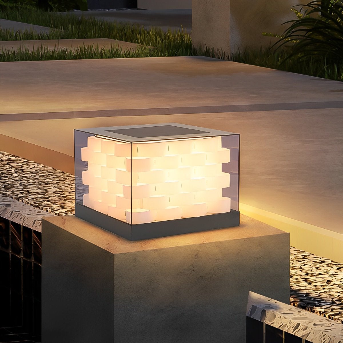 Waterproof Cubed Weave LED Outdoor Post Lights