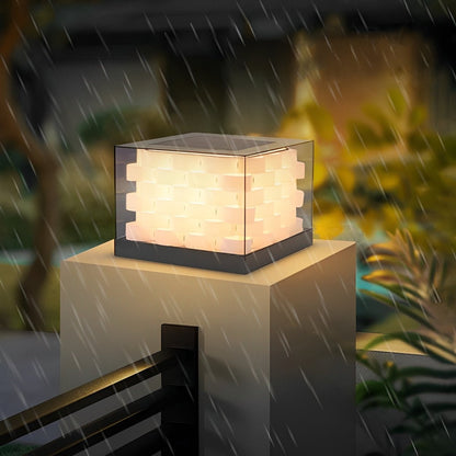 Waterproof Cubed Weave LED Outdoor Post Lights