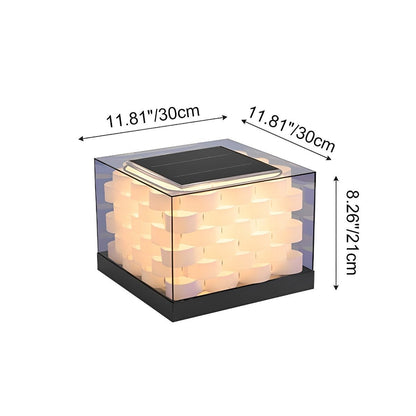 Waterproof Cubed Weave LED Outdoor Post Lights
