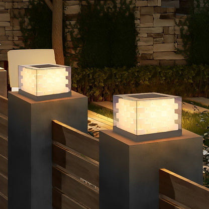 Waterproof Cubed Weave LED Outdoor Post Lights