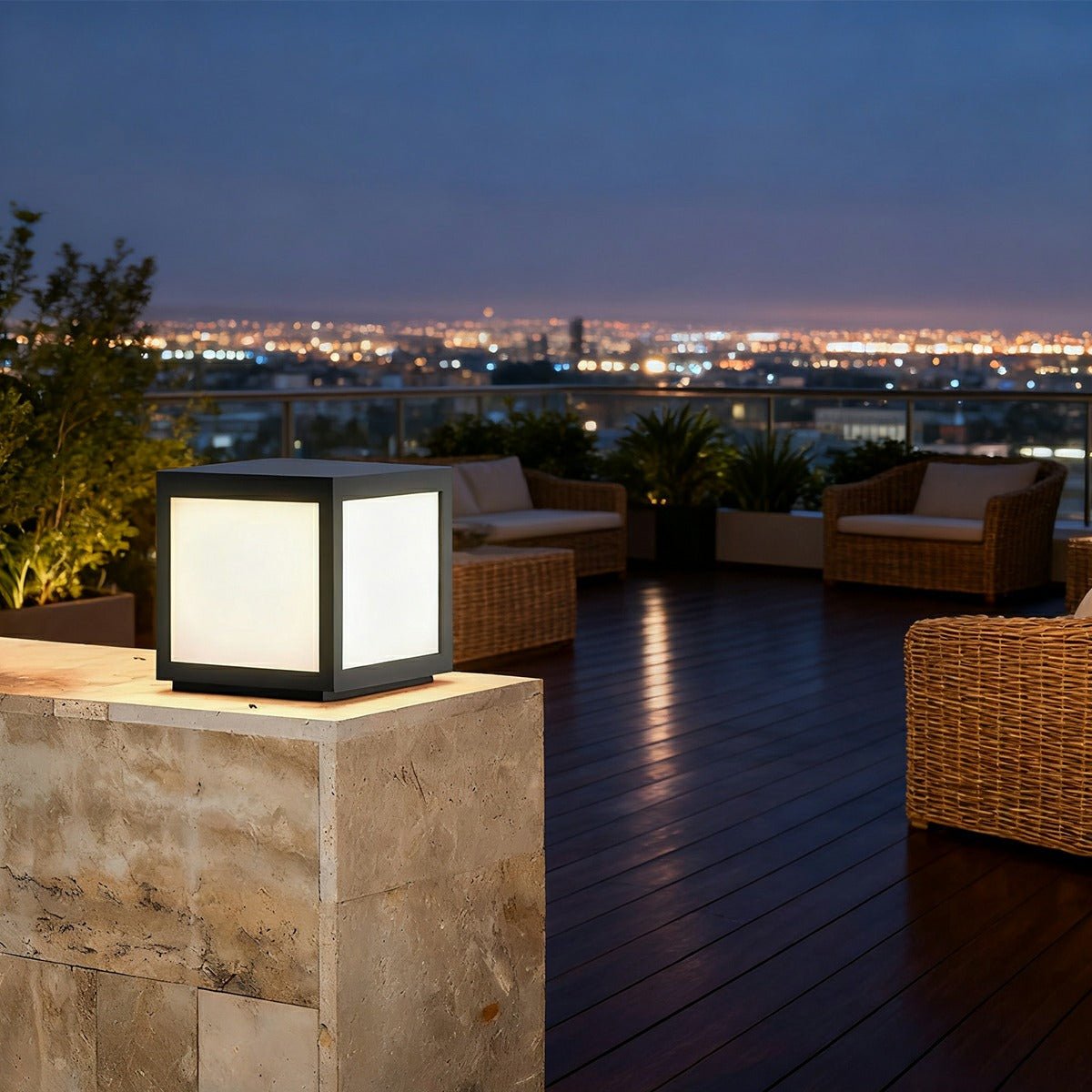 Waterproof Post Cap Aluminum Column Pedestal Light