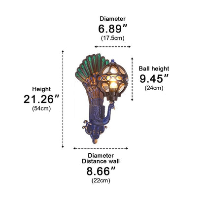 Waterproof Vintage Peacock Outdoor LED Porch Wall Lights