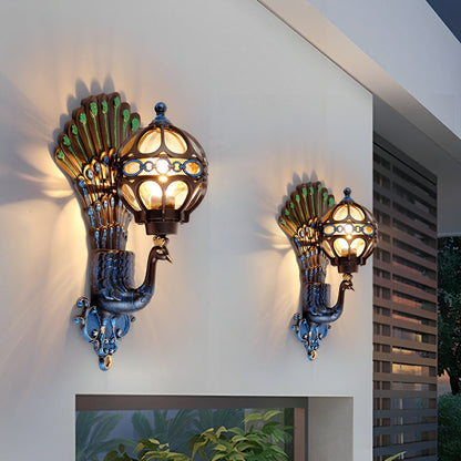 Waterproof Vintage Peacock Outdoor LED Porch Wall Lights