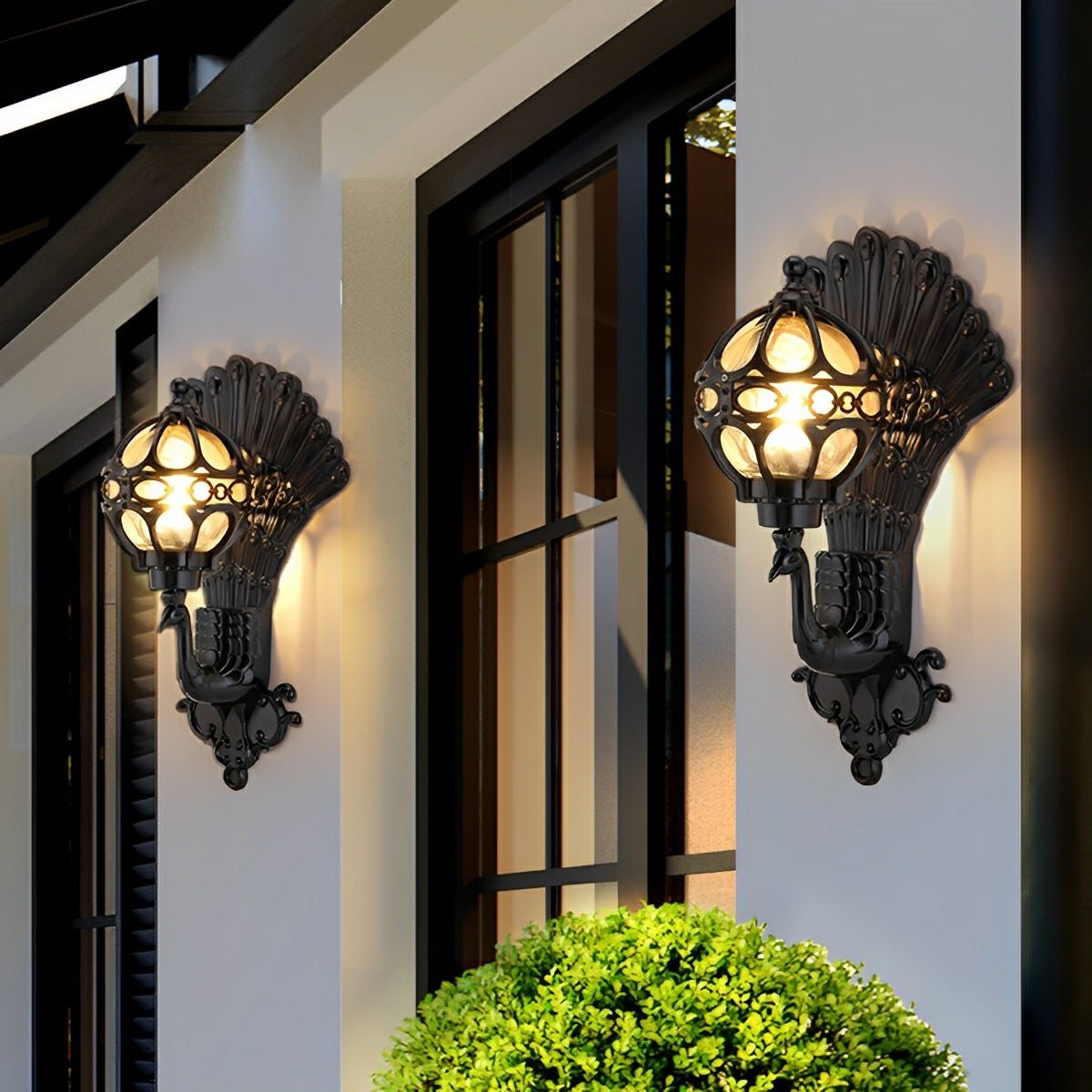 Waterproof Vintage Peacock Outdoor LED Porch Wall Lights