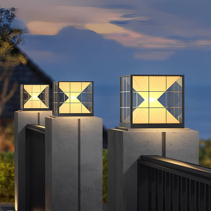 Square Creative Hourglass Shape LED Waterproof Fence Post Caps Light