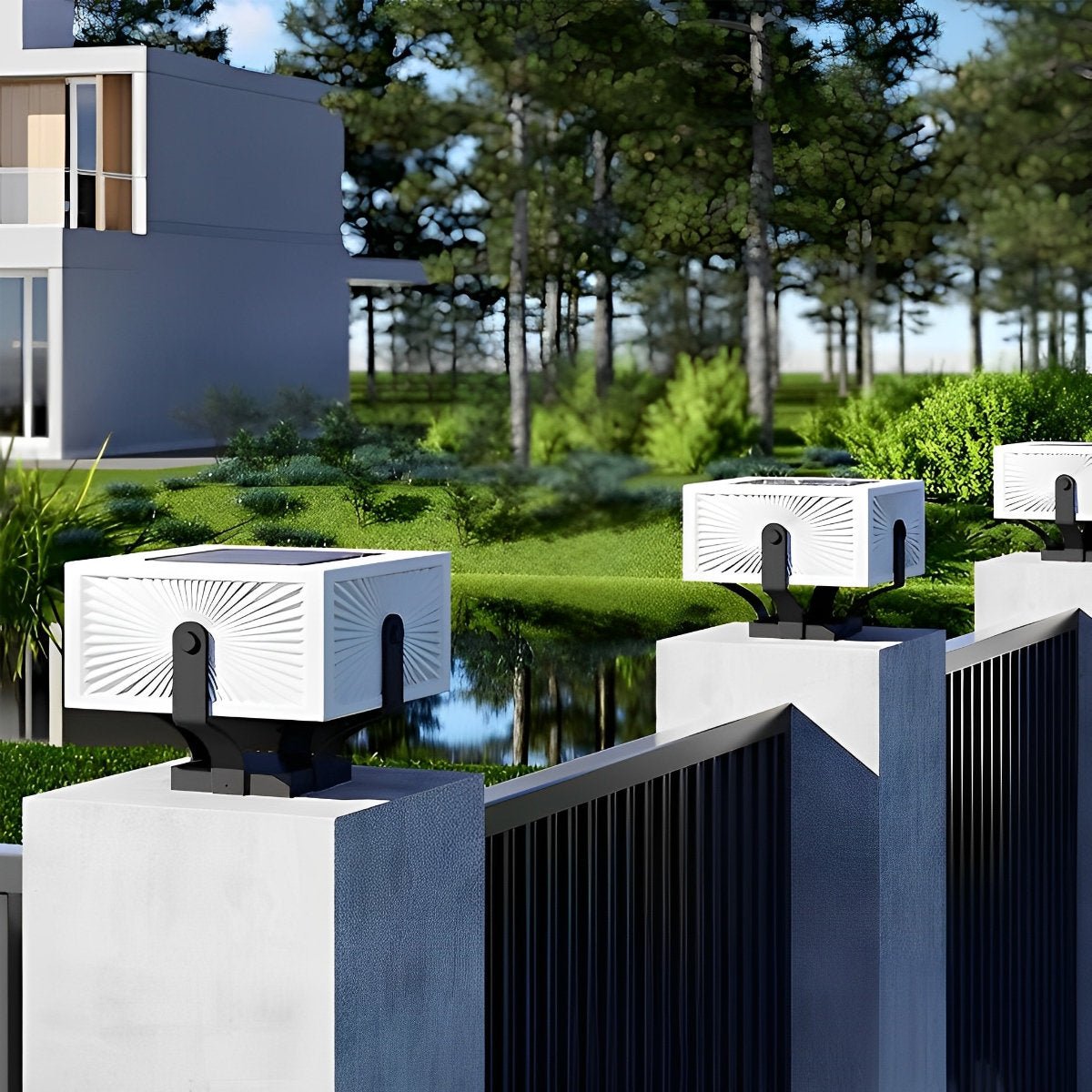 Square IP65 Waterproof LED Creative Modern Fence Post Lights
