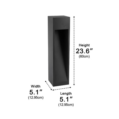 Square LED Waterproof Black Modern Pathway Walkway Lights Outdoor Lantern Lamp