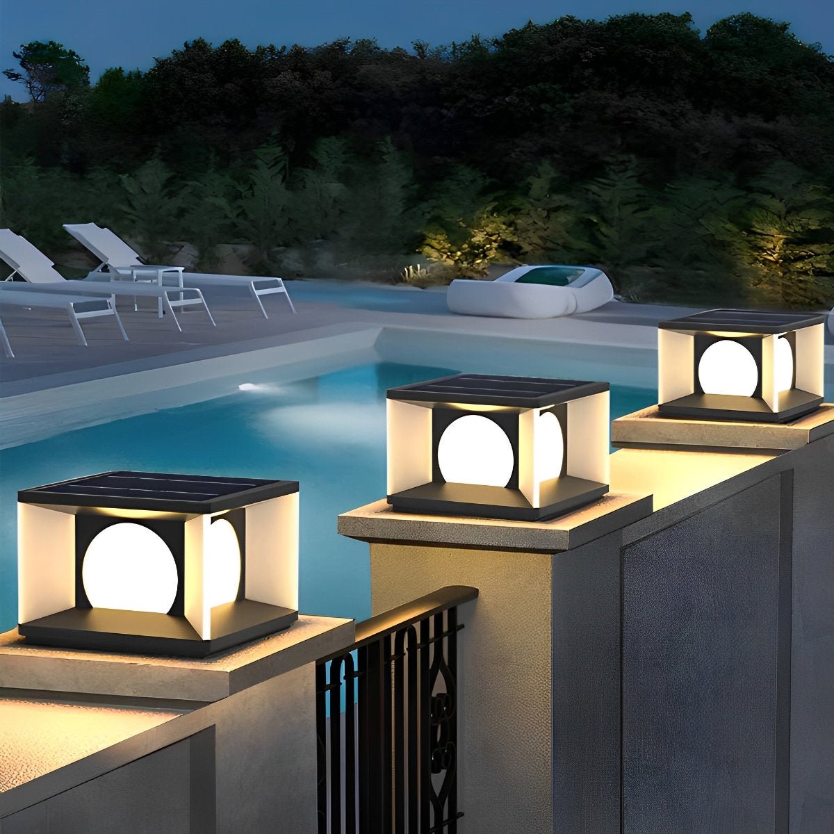 Square LED Waterproof Modern Post Caps Lights Deck Post Lights