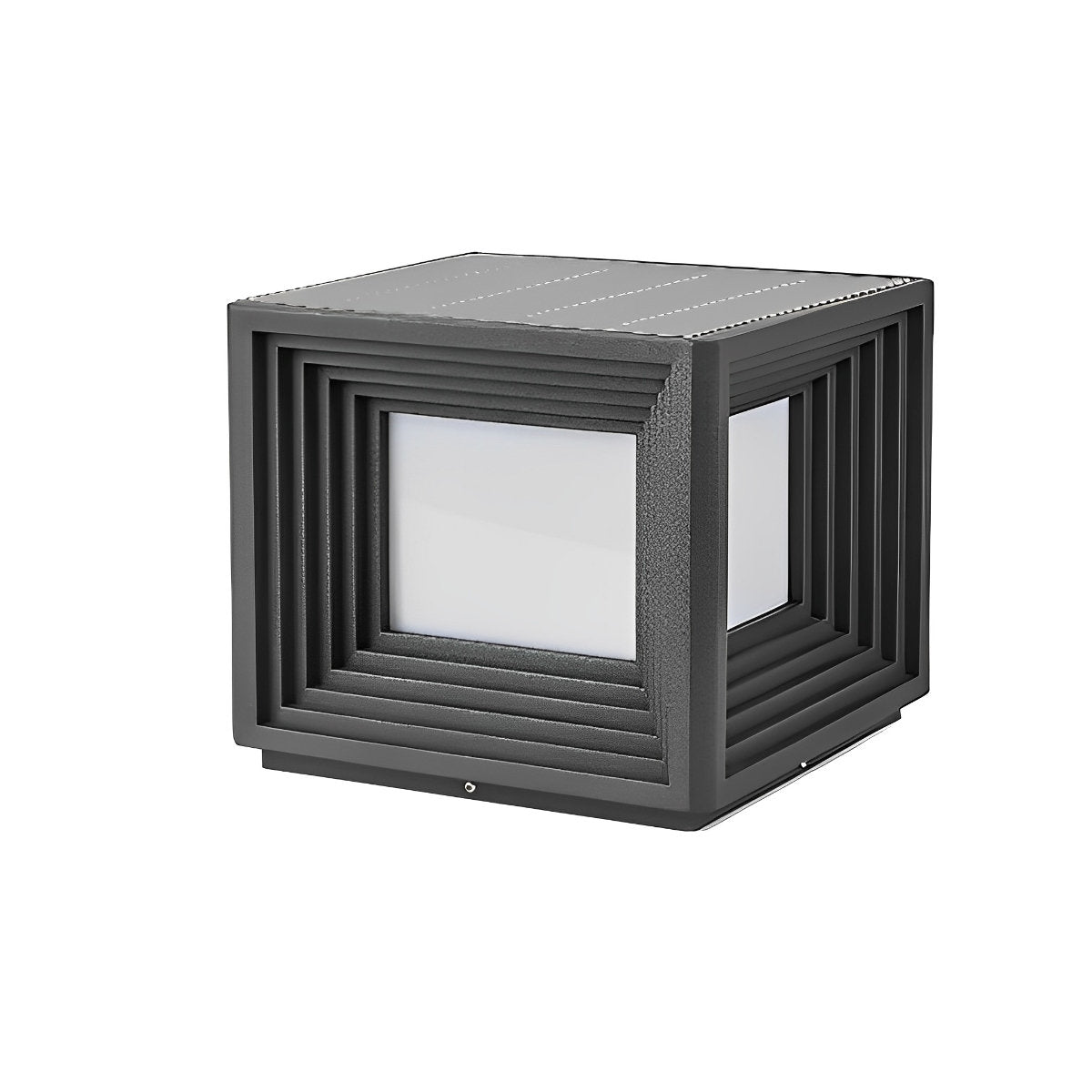 Square Loop Creative Waterproof LED Black Modern Post Caps Lights Stainless Steel