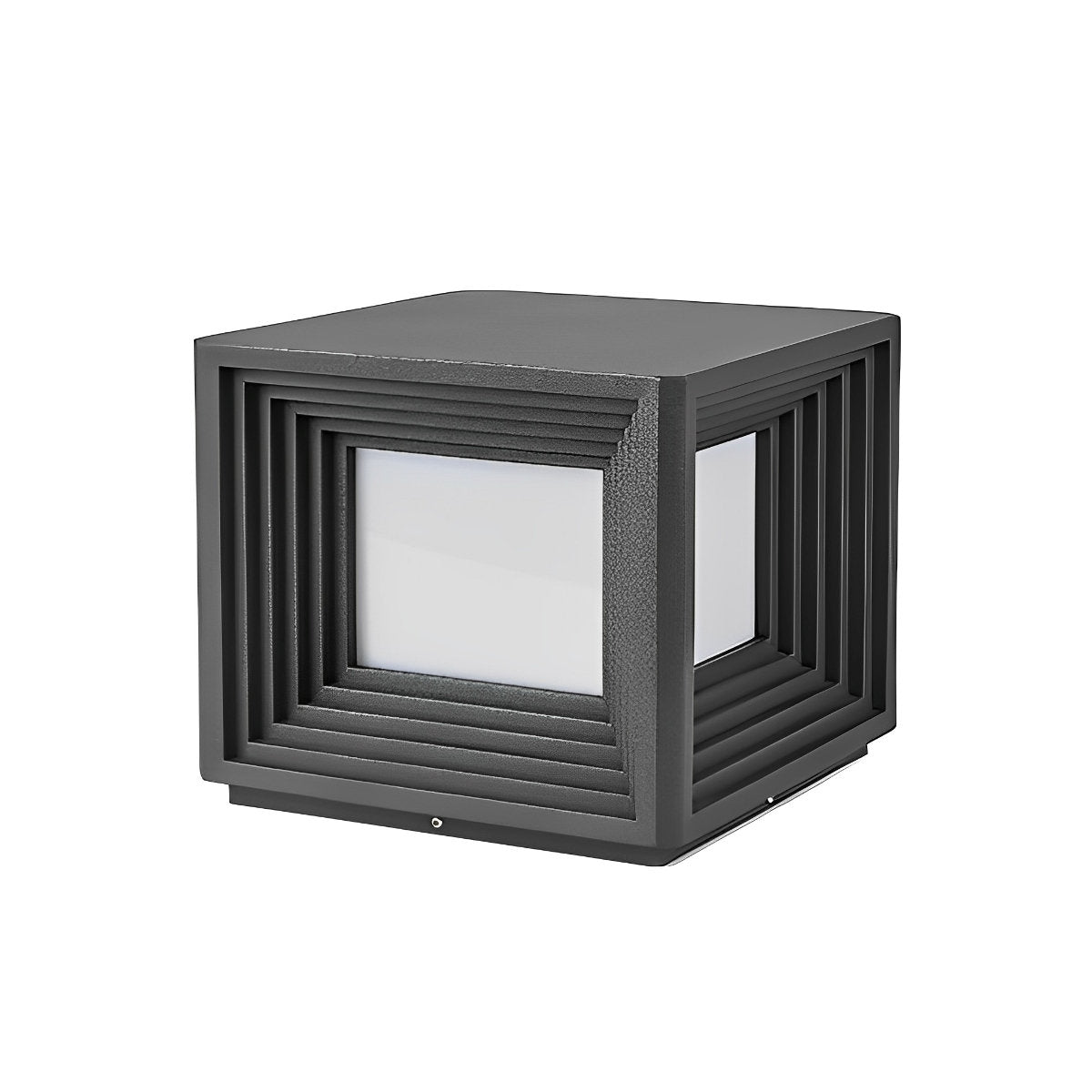 Square Loop Creative Waterproof LED Black Modern Post Caps Lights Stainless Steel
