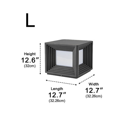Square Loop Creative Waterproof LED Black Modern Post Caps Lights Stainless Steel