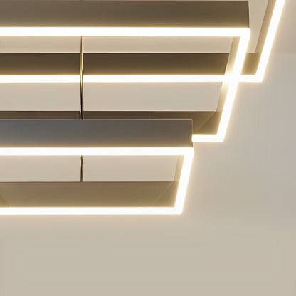 Square Minimalist Dimmable LED Black Modern Chandelier with Remote Control