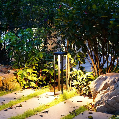 Square Minimalist Waterproof Stainless Steel Black Pathway Lights