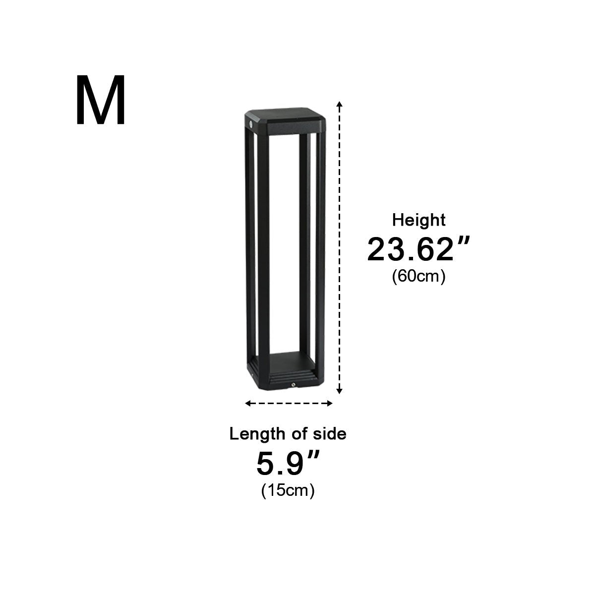 Square Minimalist Waterproof Stainless Steel Black Pathway Lights