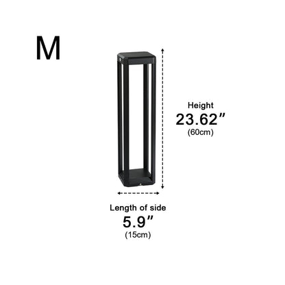 Square Minimalist Waterproof Stainless Steel Black Pathway Lights